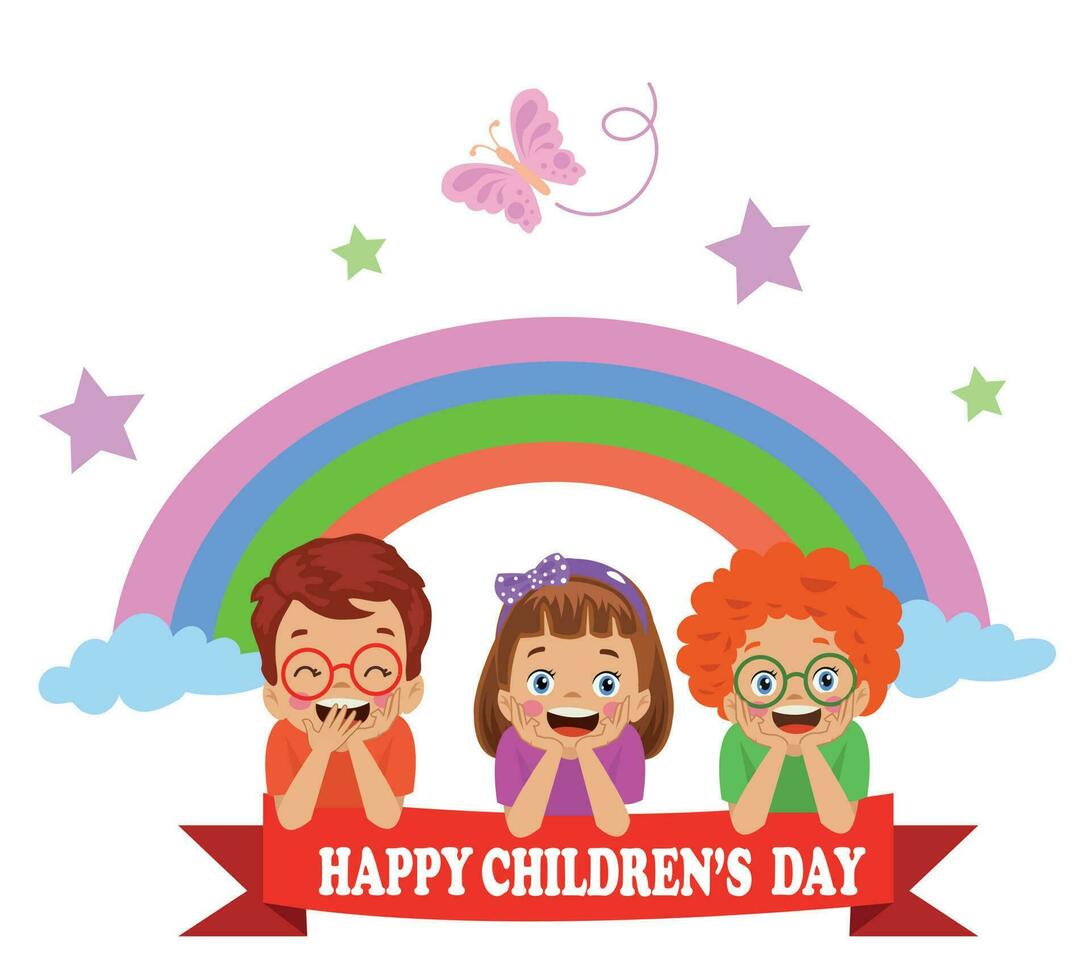 A poster for the children's day with the words happy children's day vector