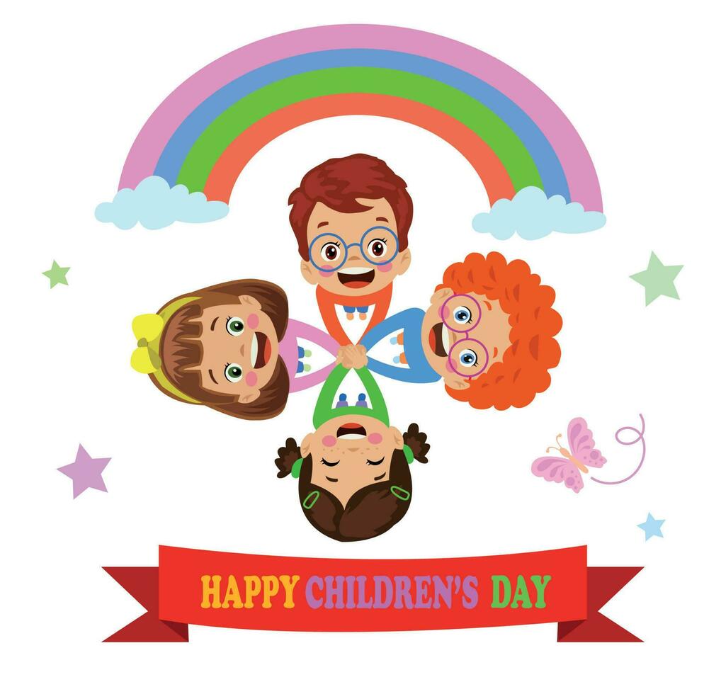 A poster for the children's day with the words happy children's day vector