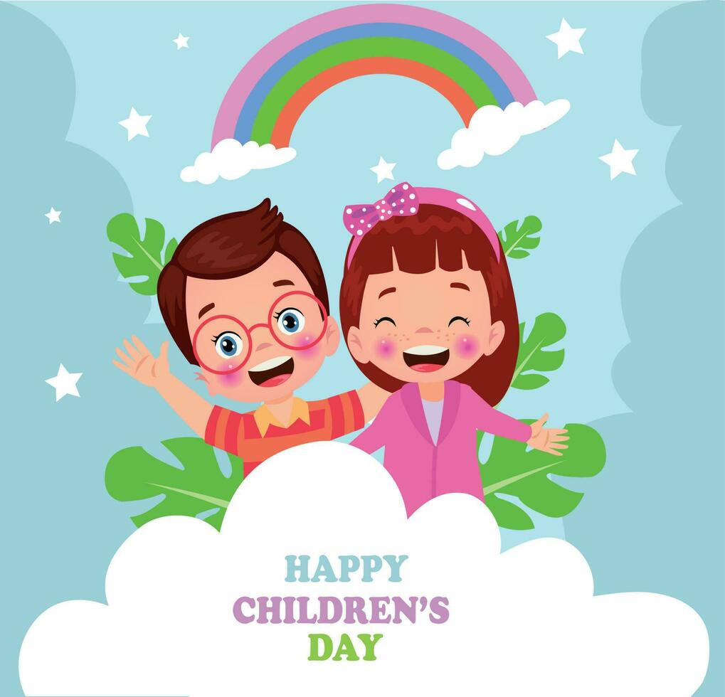 A poster for the children's day with the words happy children's day vector