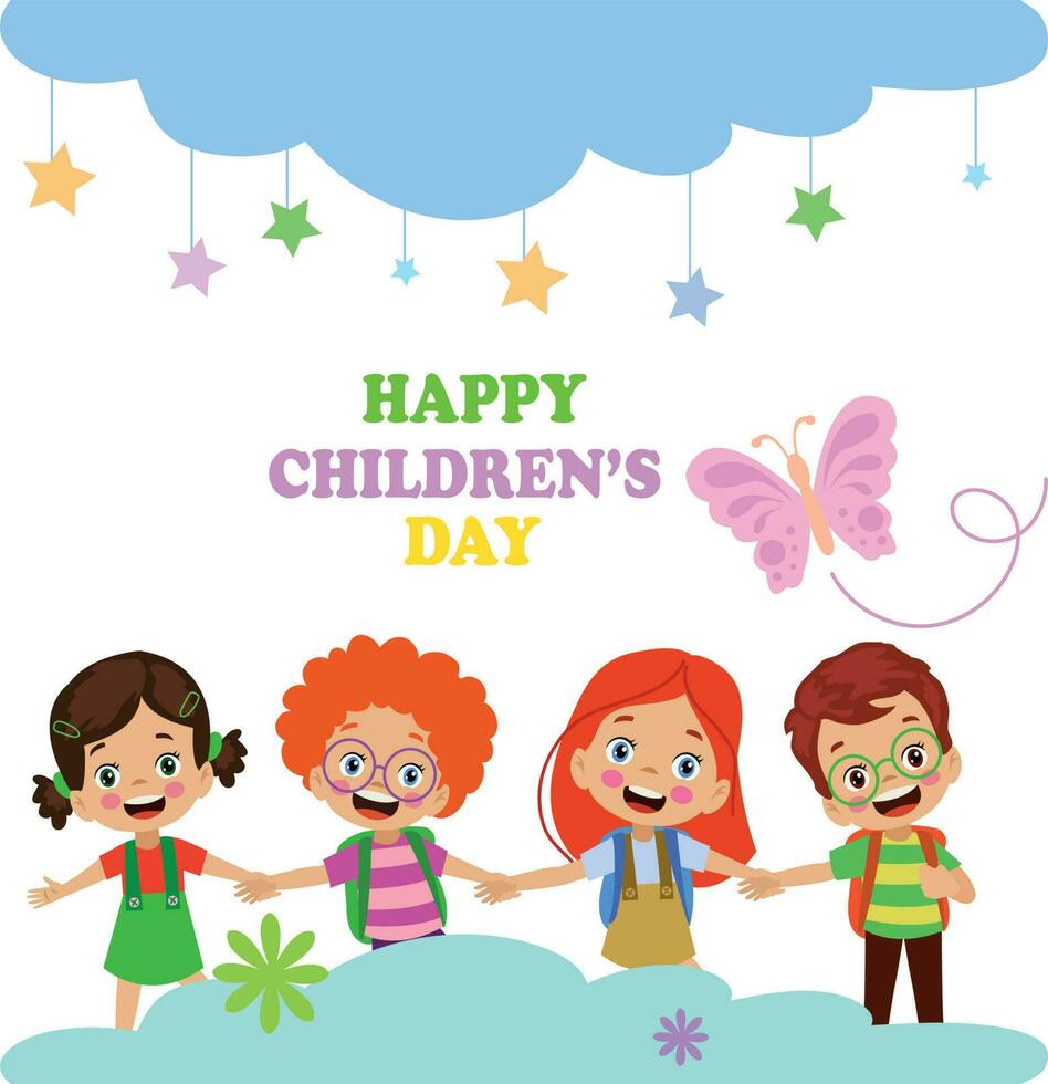 A poster for the children's day with the words happy children's day vector