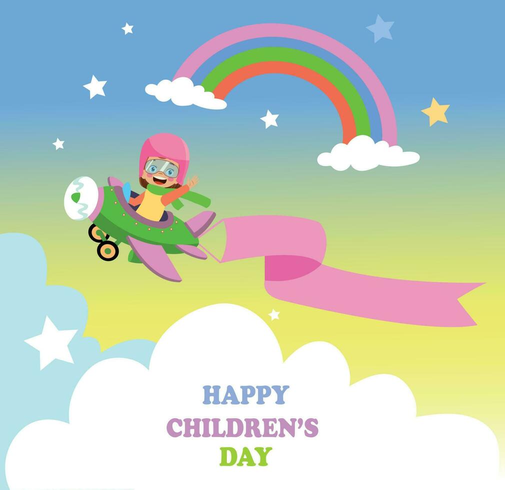 A poster for the children's day with the words happy children's day vector