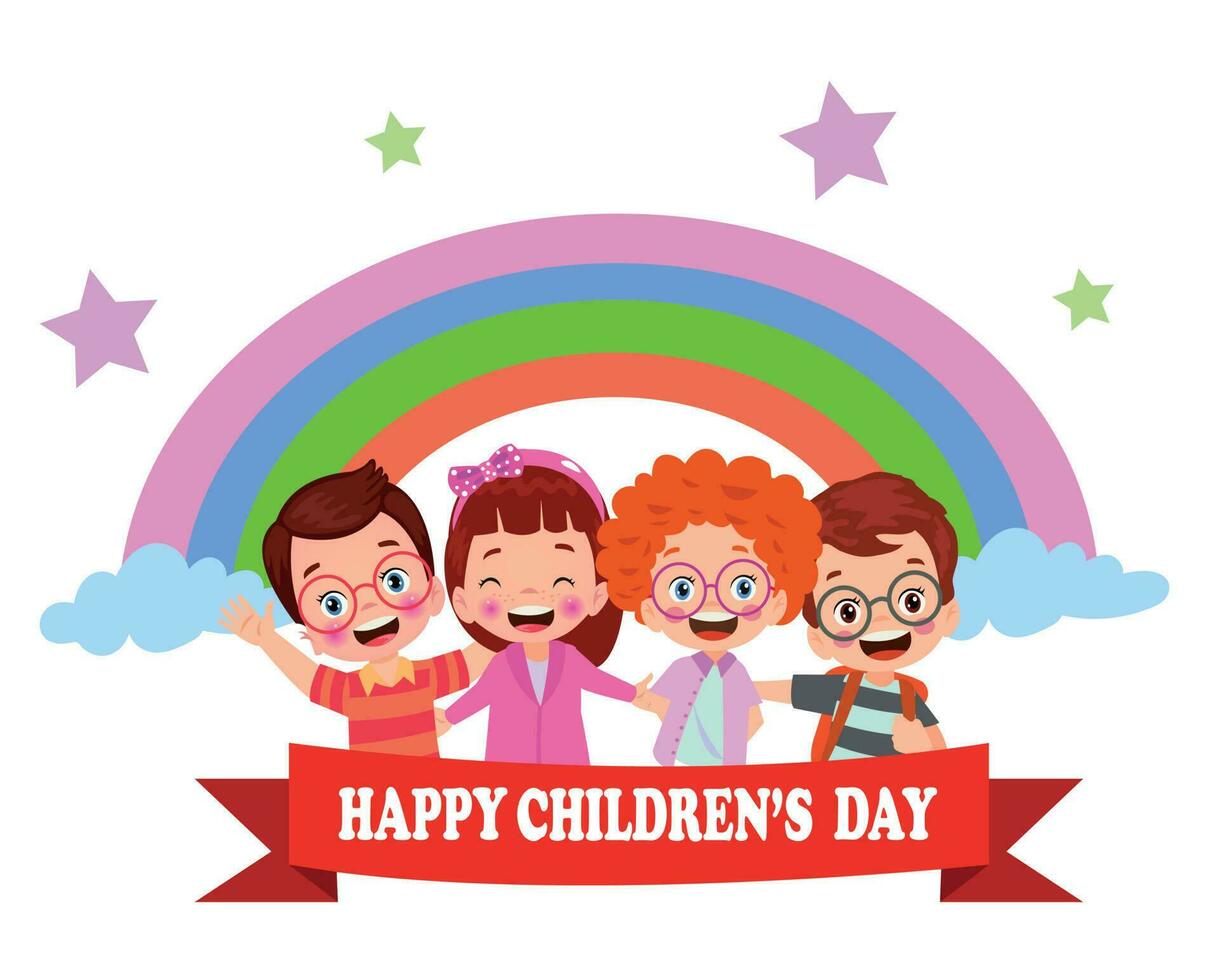 A poster for the children's day with the words happy children's day vector