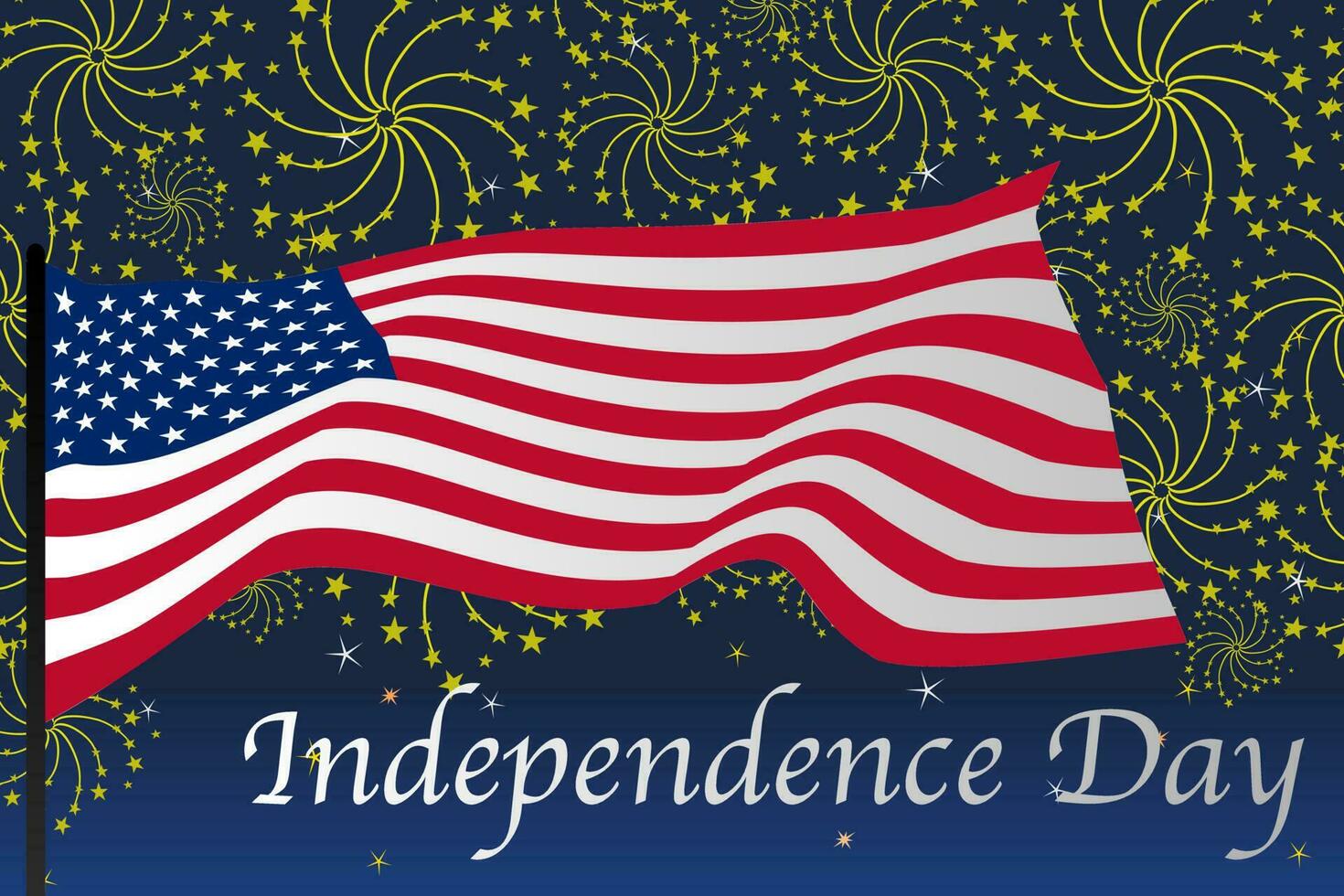 Independence Day background banner USA flag garland, bunting, balloons, confetti, star, ribbon, falling from the sky. Web advertising Celebration parade festival party decoration vector illustration.