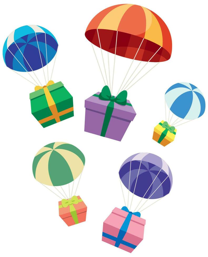 Gift Airdrop on White vector