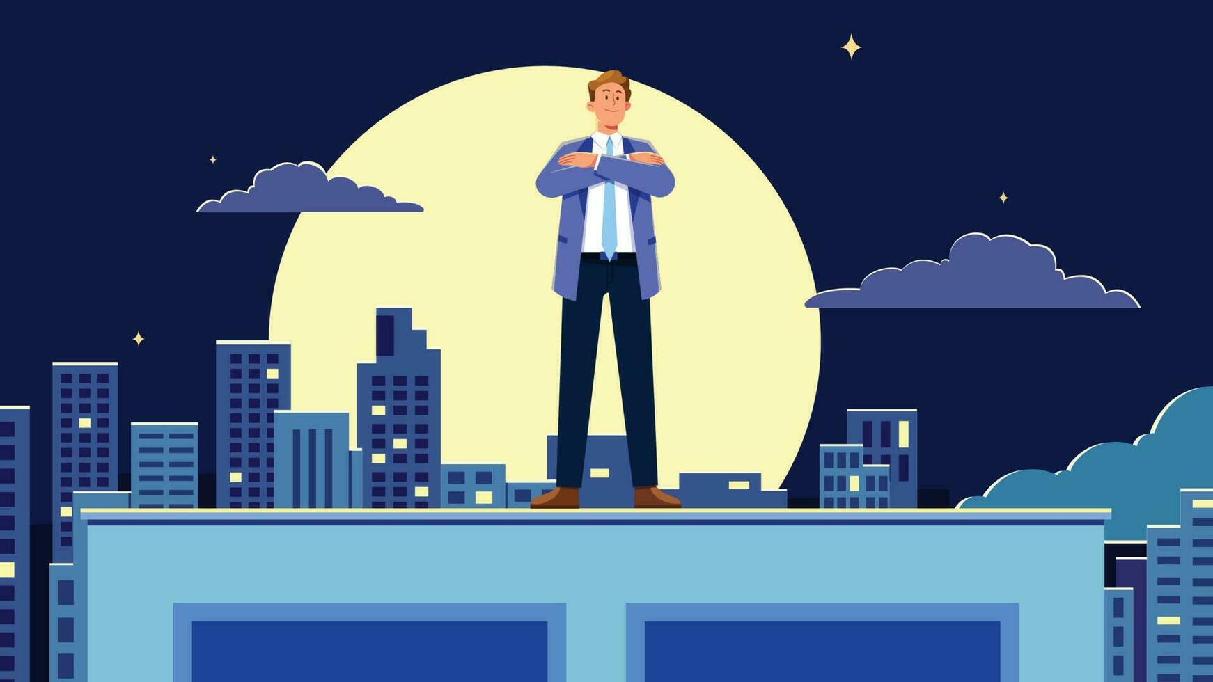 Businessman on Rooftop vector