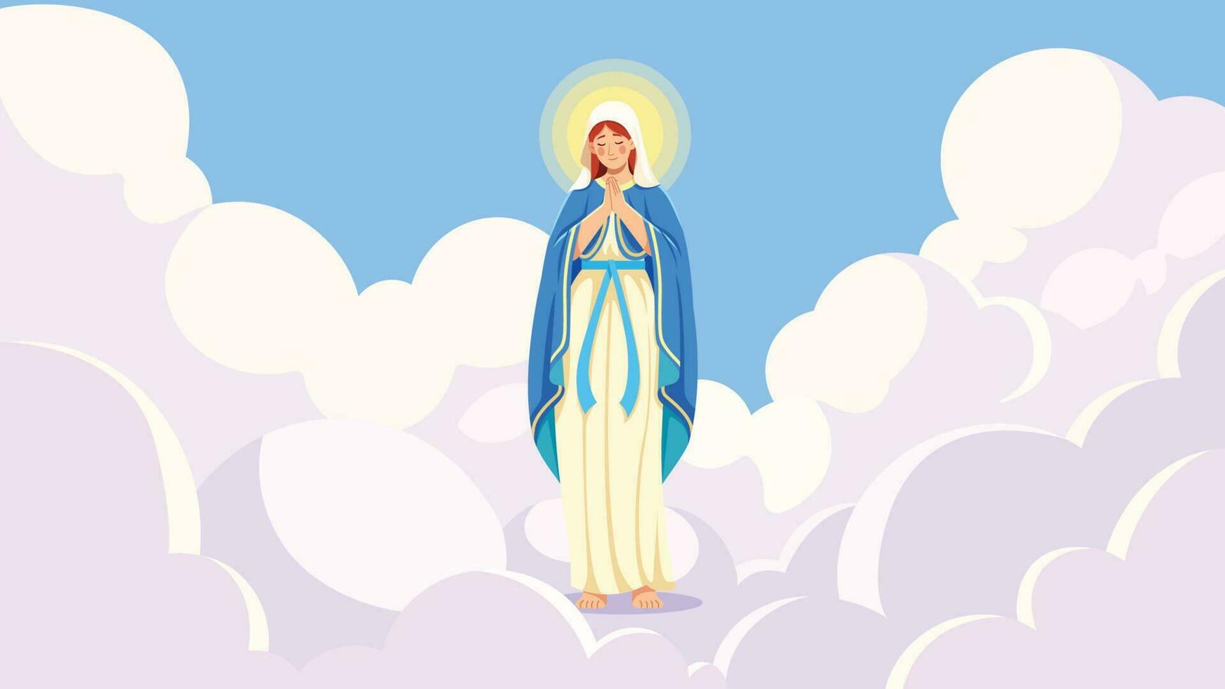 Virgen María Orando vector