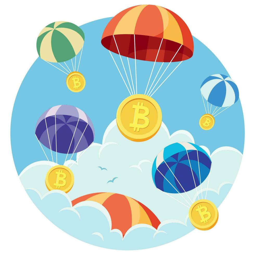Crypto Airdrop on White vector