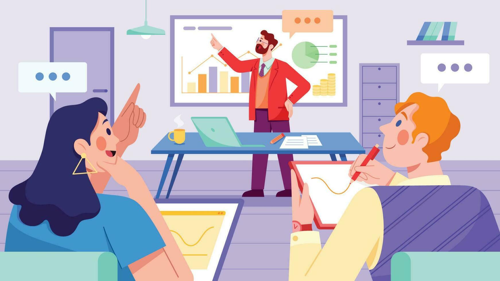 Business Presentation Flat Design vector