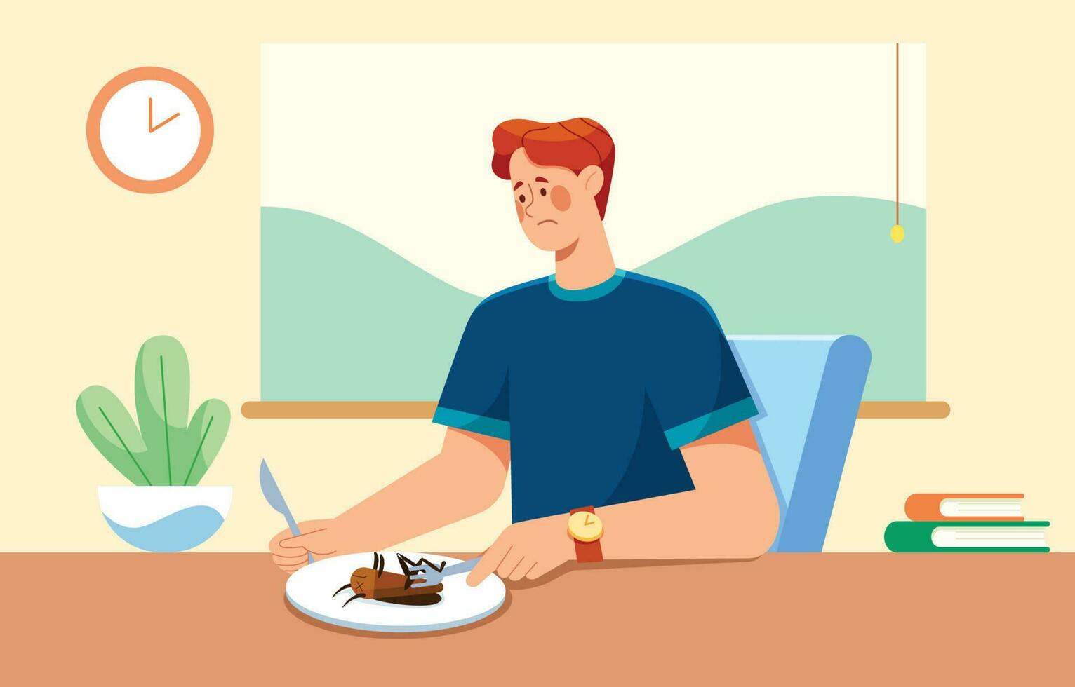 Man Eating Bugs vector