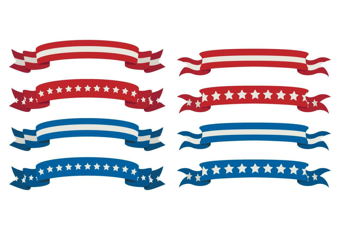Ribbons in Patriotoic Colors. 4th of July Patriotic Concept. Independence Day design element vector
