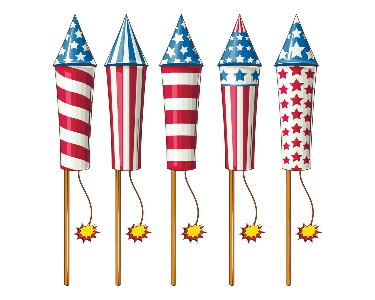 4th of July Patriotic Concept. Independence Day design element Fireworks vector