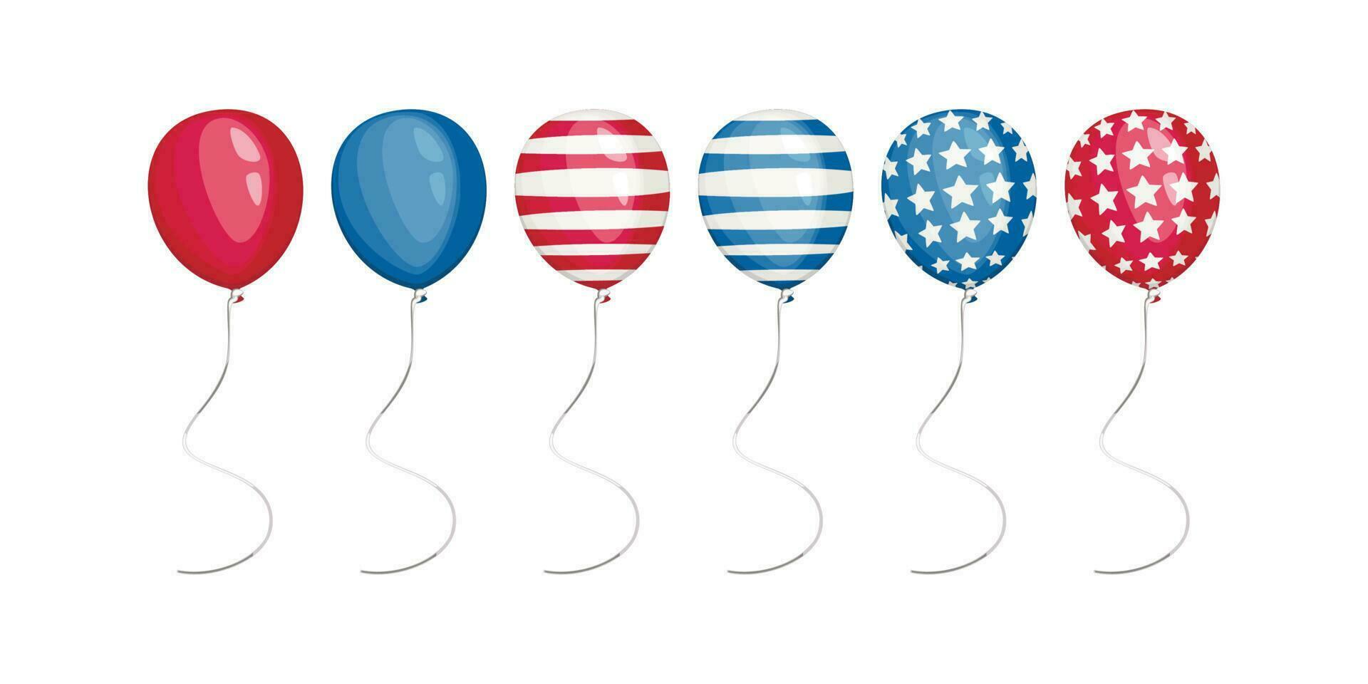 Balloons in Patriotic colors. 4th of July Patriotic Concept. Independence Day design element vector