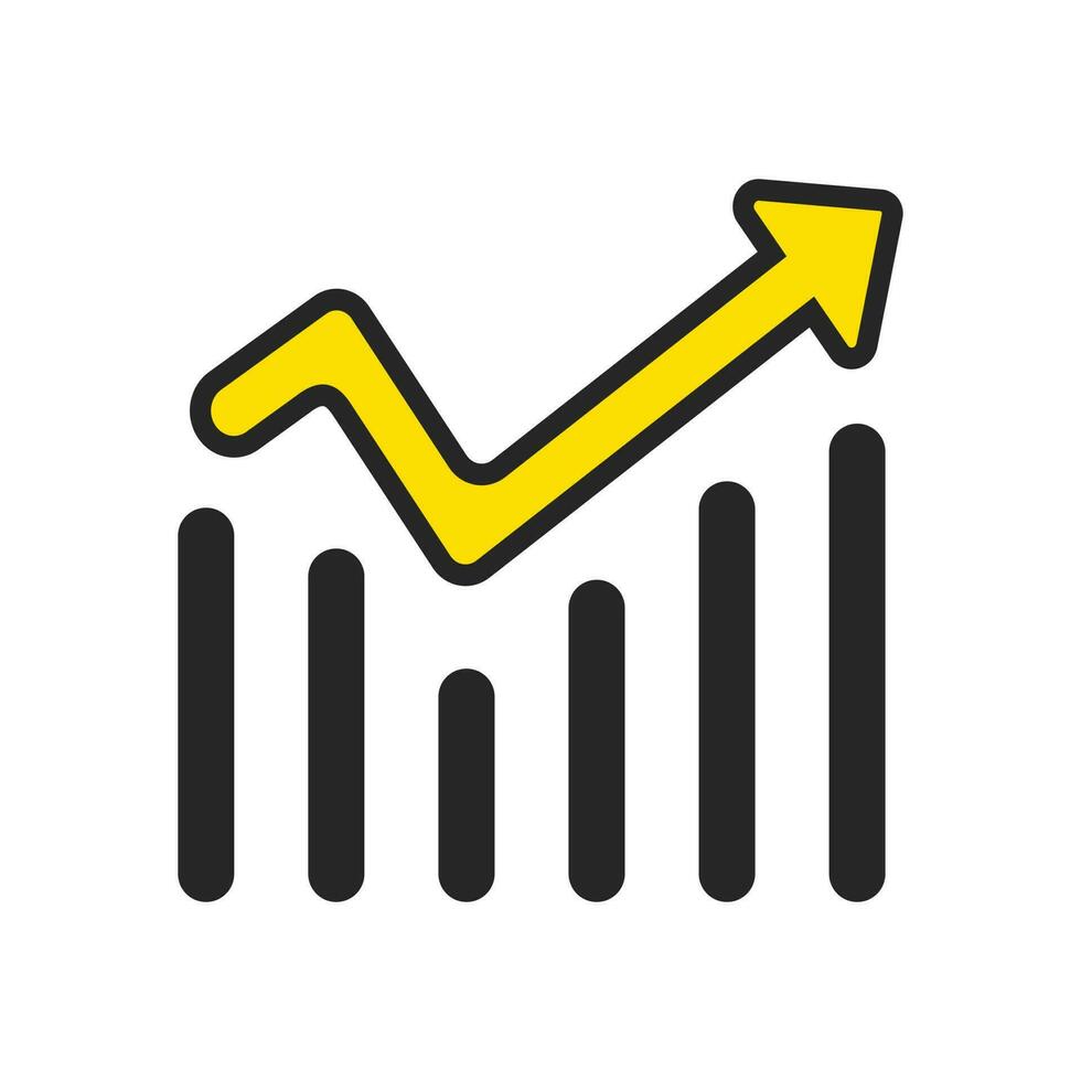 Trending Statistics Arrow Bar Isolated Vector Icon Illustration