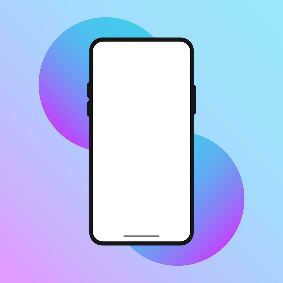 Colorful Gradient Smartphone Mockup Vector Illustration Template