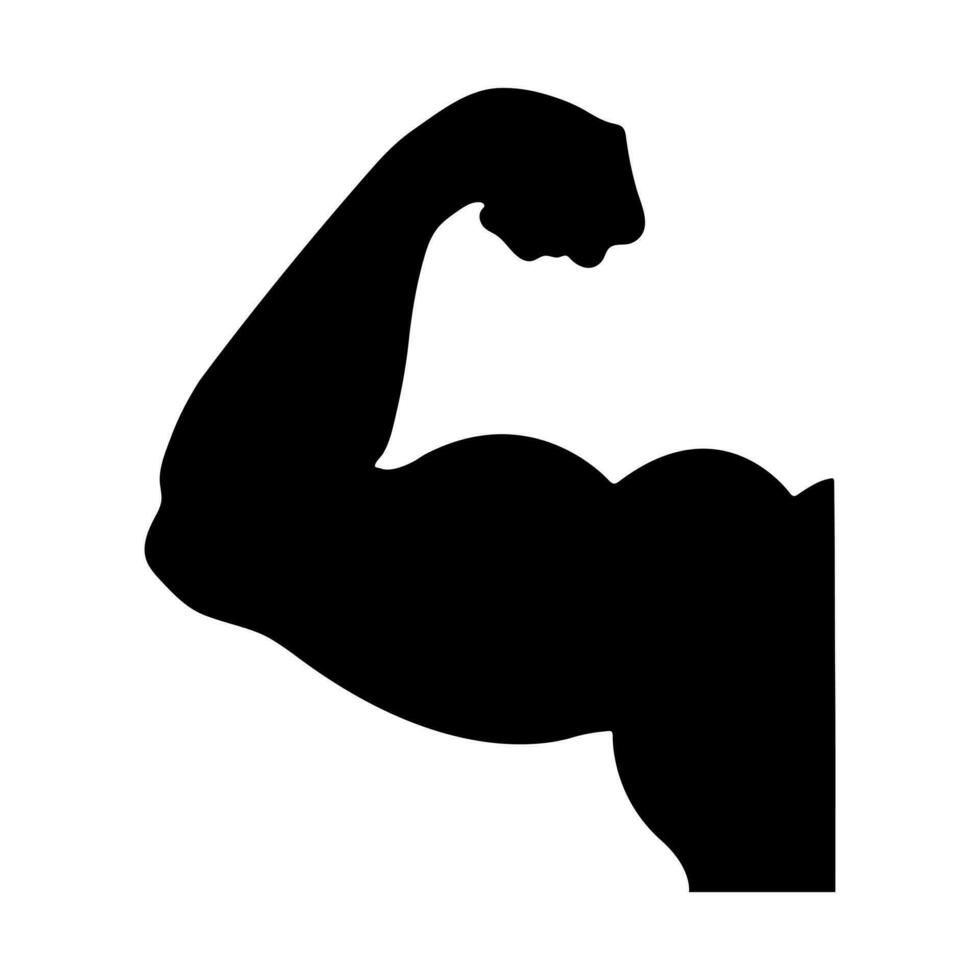 Gym Muscle Guy Silhouette Isolated Vector Illustration