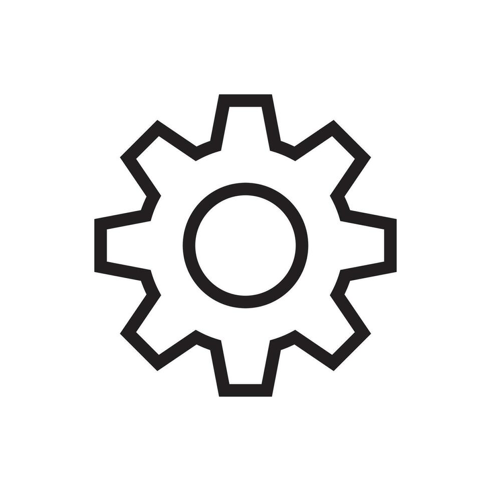 Settings Gear Flat Line Icon Vector Illustration 23877716 Vector Art at ...