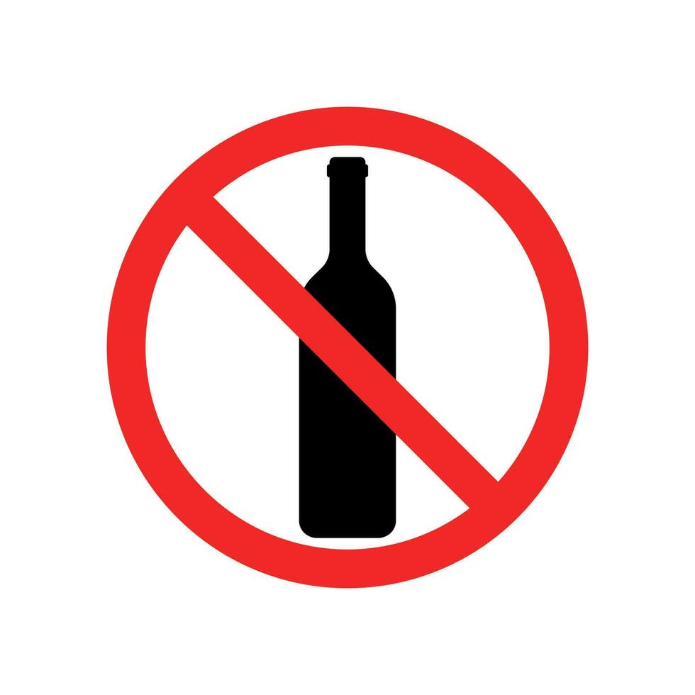 No alcohol bebida símbolo icono vector ilustración