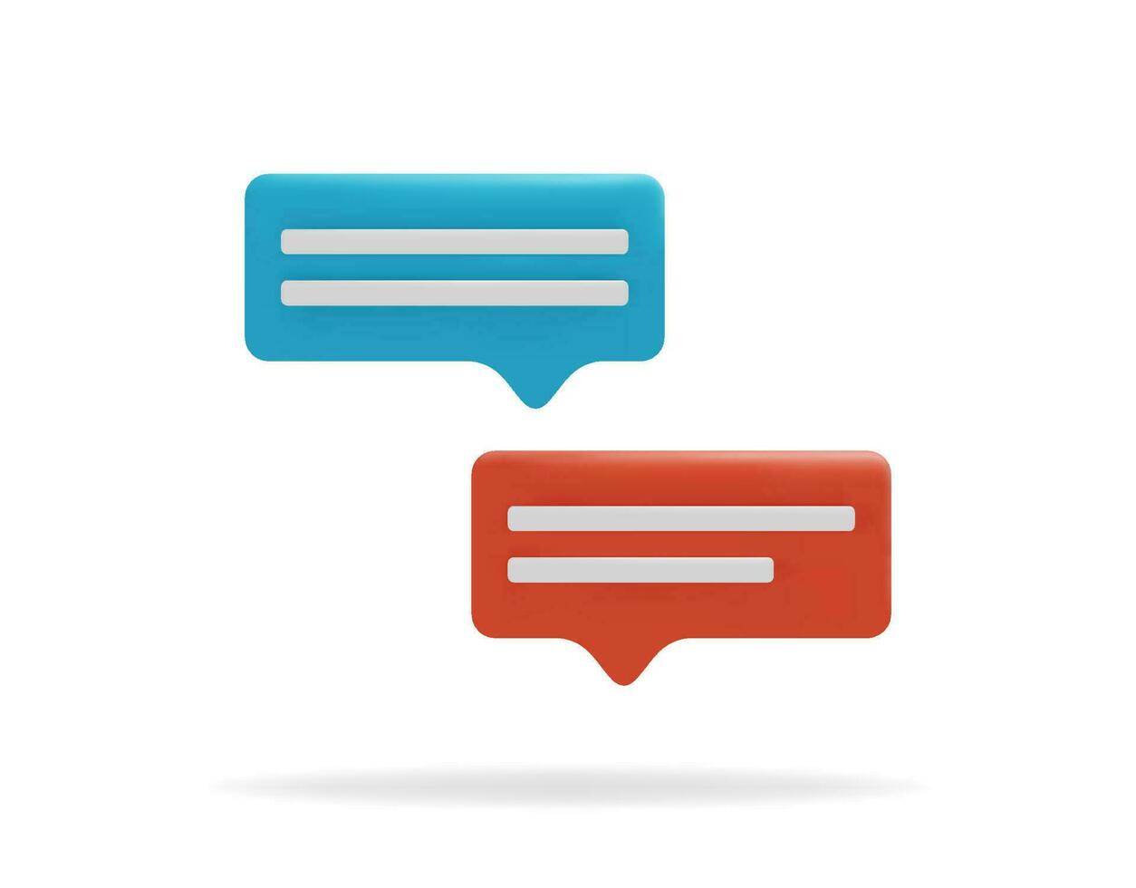 3D bubble talks isolated on white background. Chat dialogue. Vector illustration.