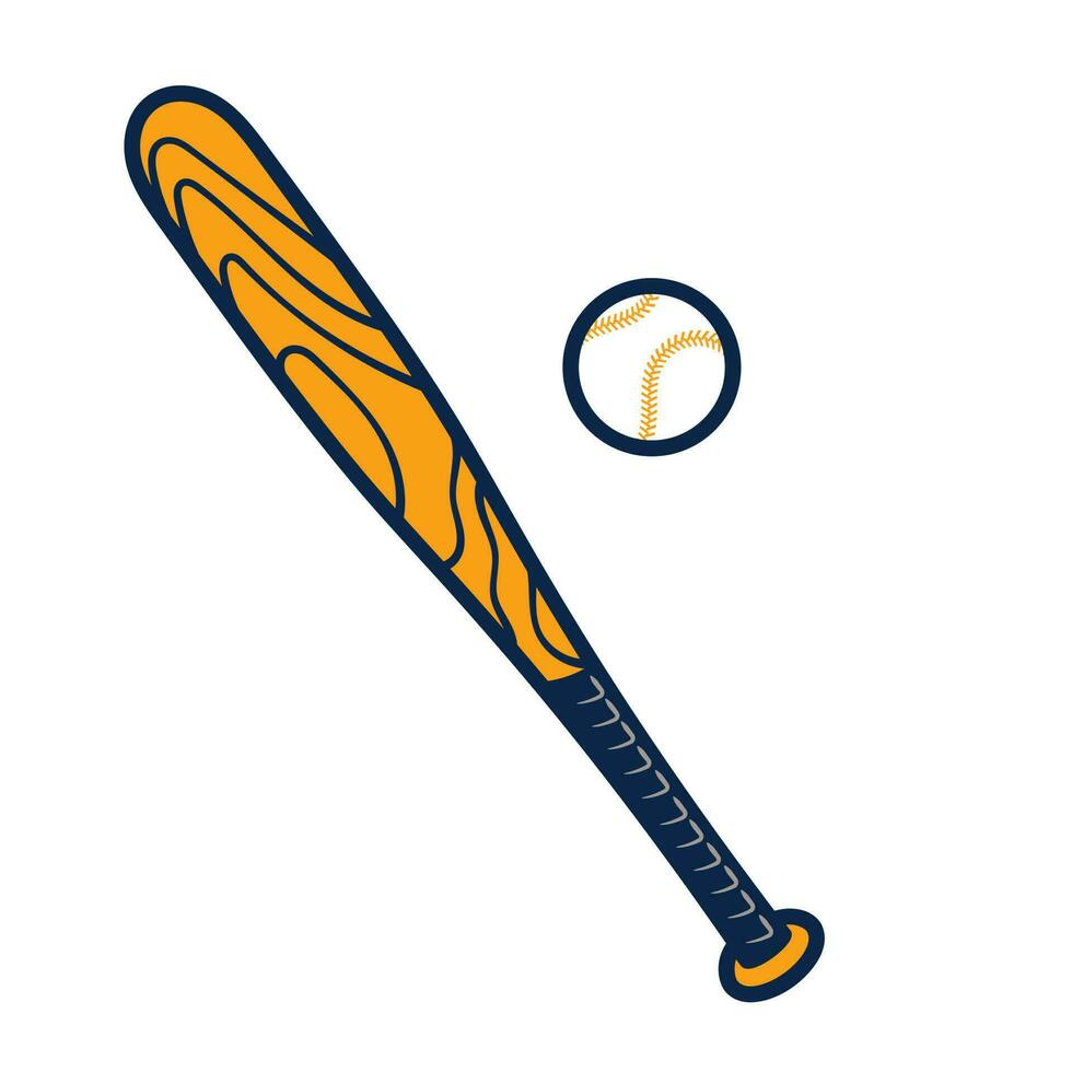 Baseball Stick and Ball Cartoon Vector