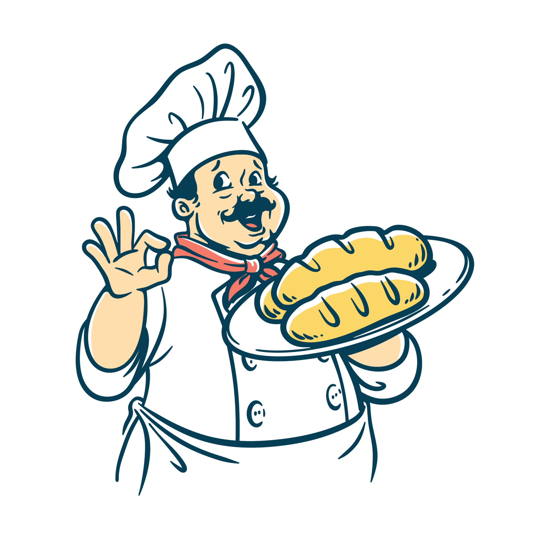 Fat Bakery Chef Cartoon Vector 23877764 Vector Art at Vecteezy
