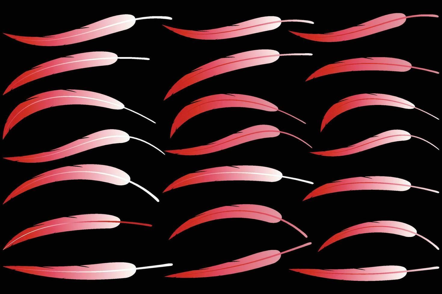 A set of red and white Feather vector