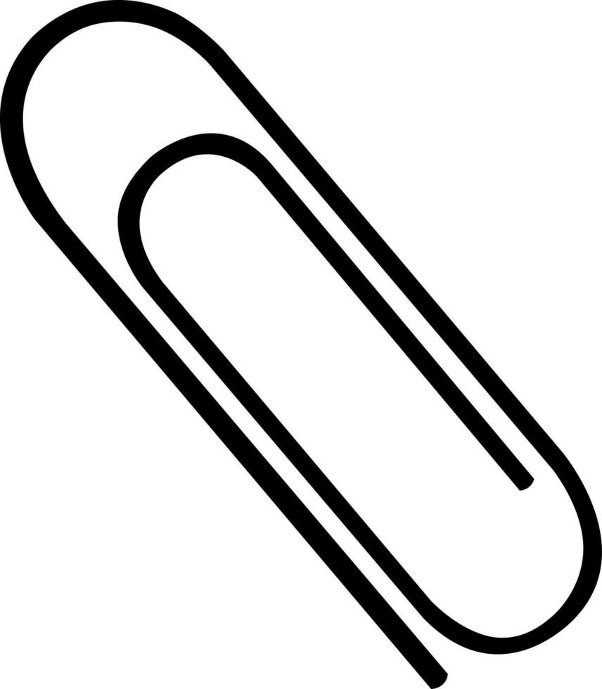 vector linear paper clip icon, school and office supplies, back to school, doodle and sketch