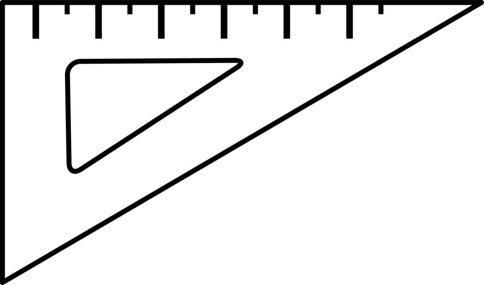 vector linear icon triangle ruler, school and office supplies, back to school, doodle and sketch
