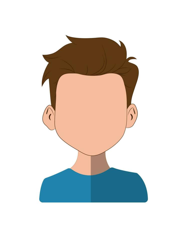 The face of Man cartoon Isolated white background design Vector illustration