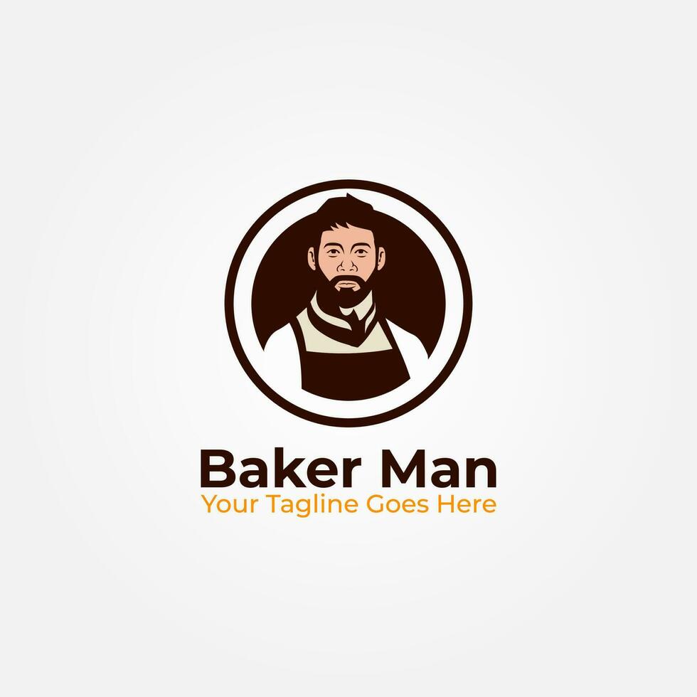 Baker Logo Vector Design, Baker Character Design, Chef Logo, Suitable for your Restaurant Business Logo