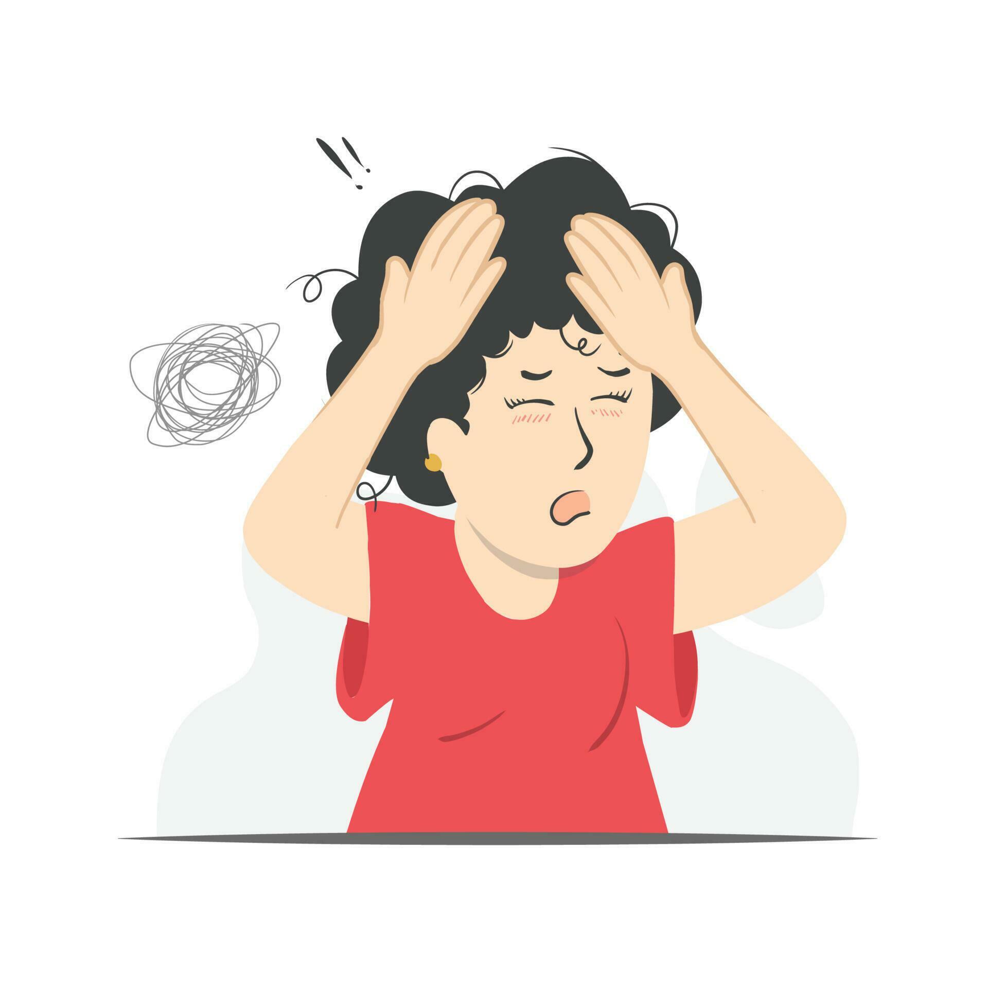 Mom will feel dizzy when tired after clear housework 23877879 Vector