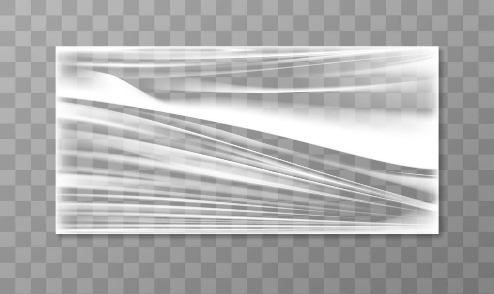 Stretched cellophane banner crumpl folded texture vector