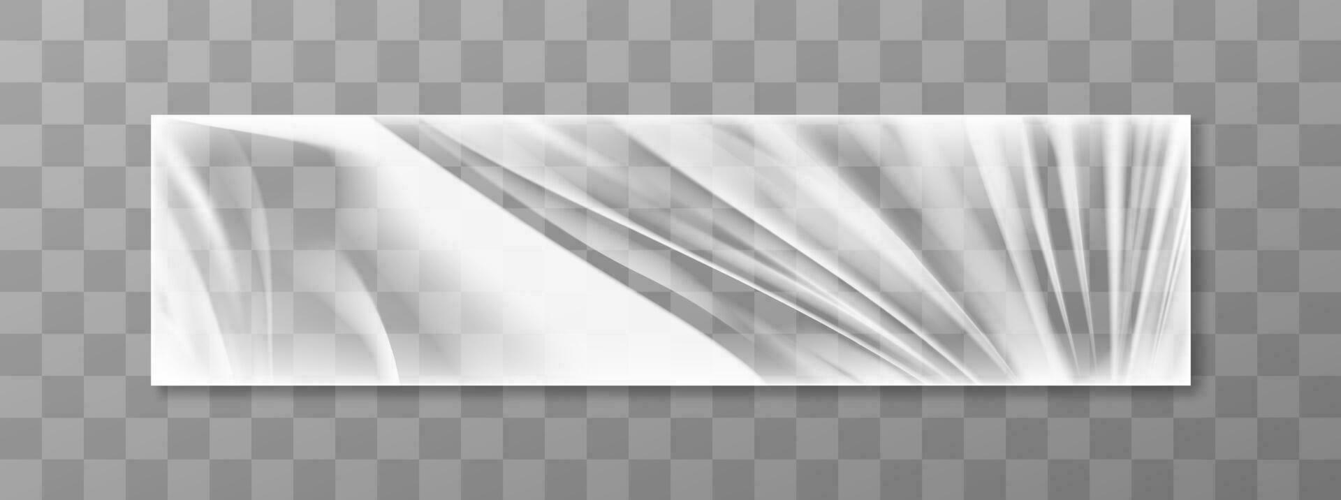 Stretched cellophane banner crumpl folded texture vector