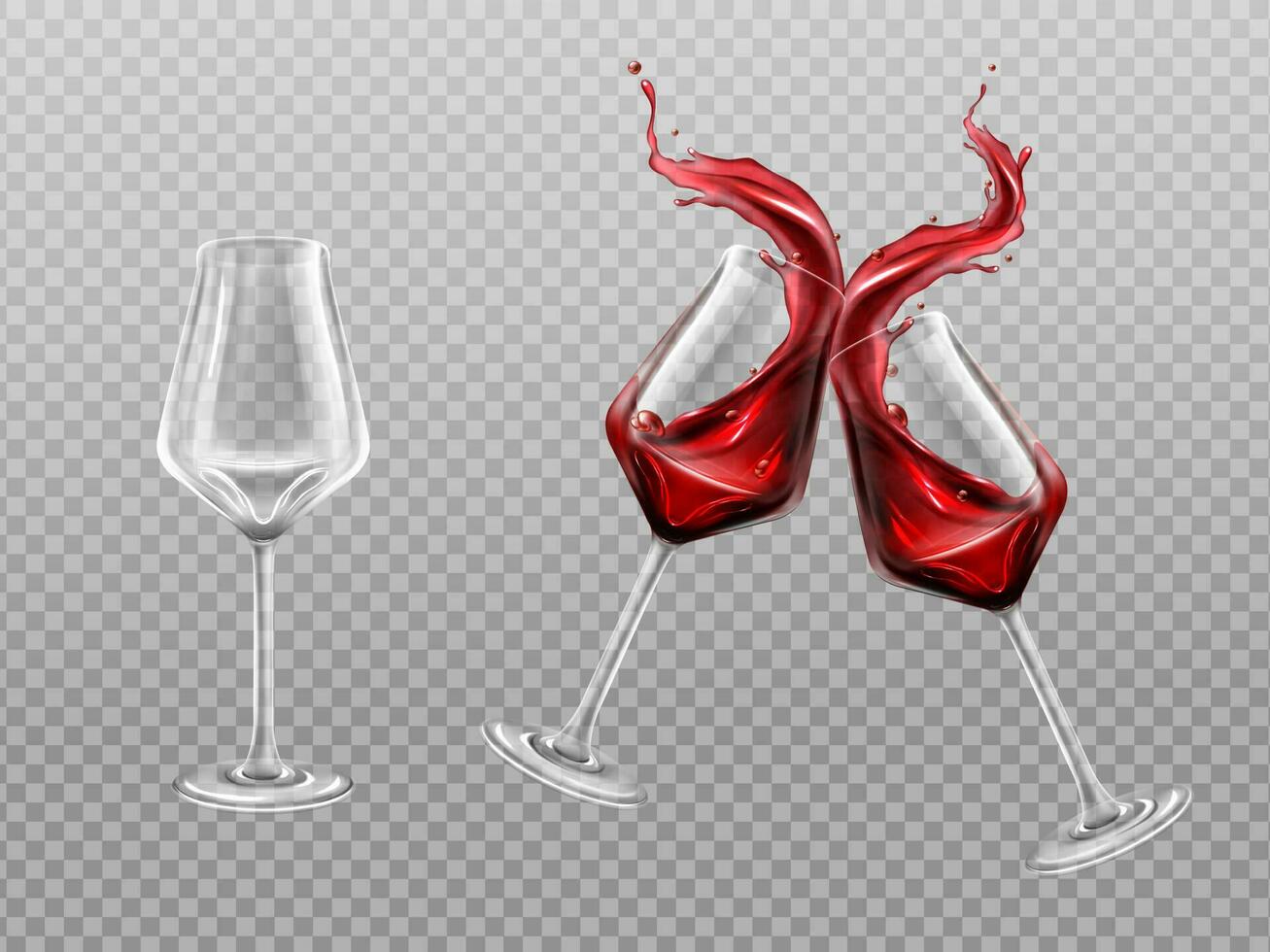 Red wine bottle and glass, alcohol vine drink vector