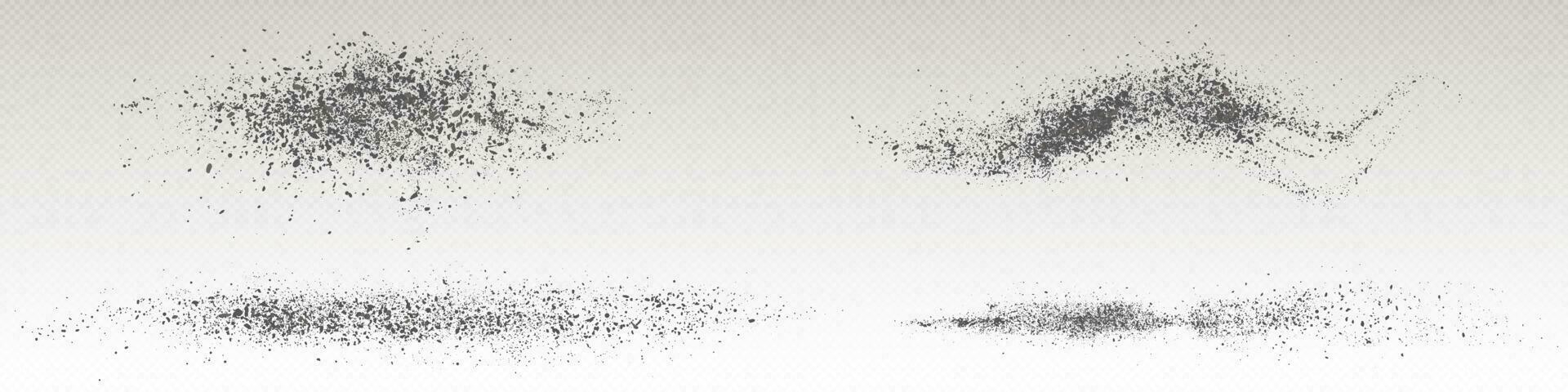 Ash powder top view vector spray explosion effect