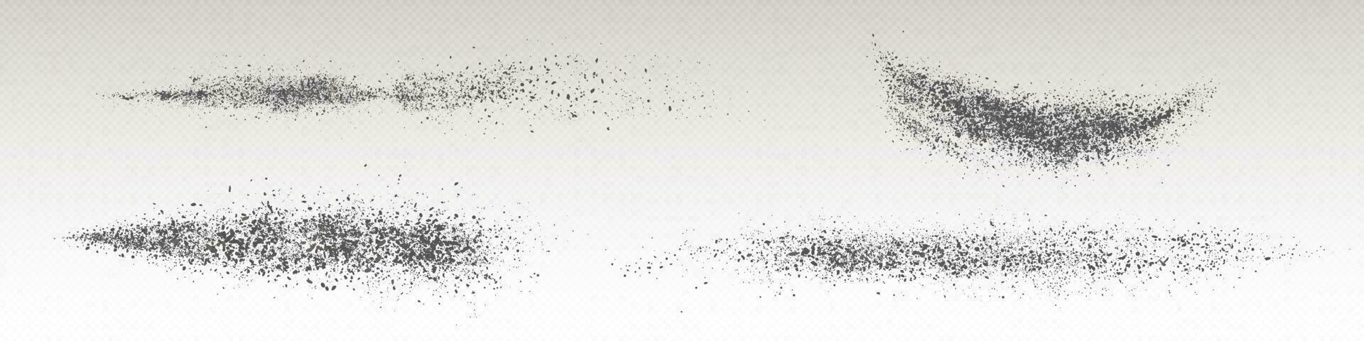 Realistic set of black powder splashes vector