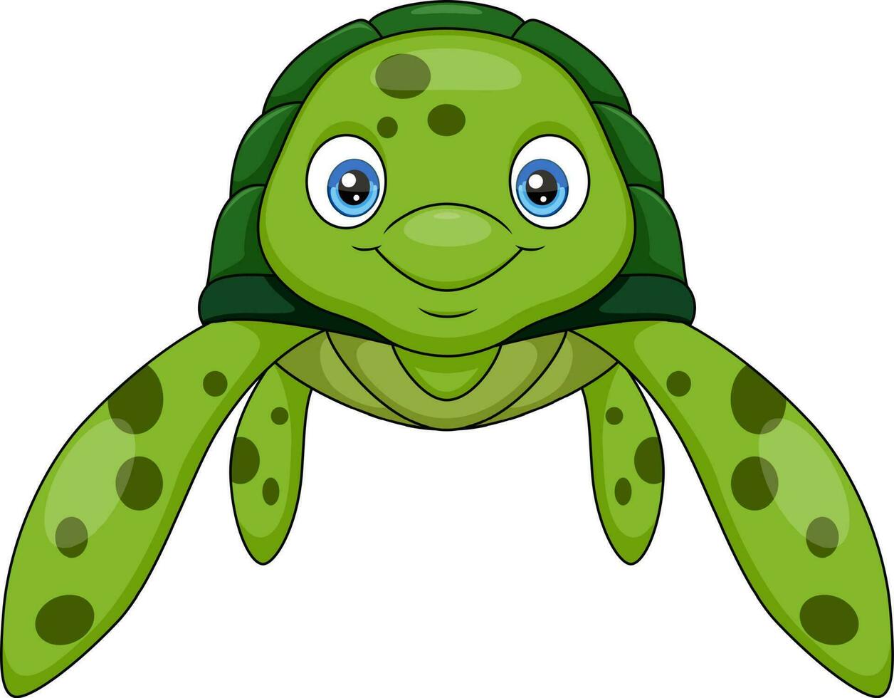 Cute baby turtle cartoon on white background vector