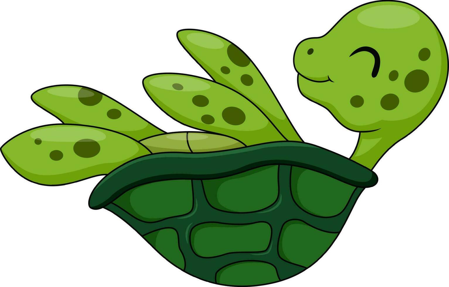 Cute baby turtle cartoon on white background vector