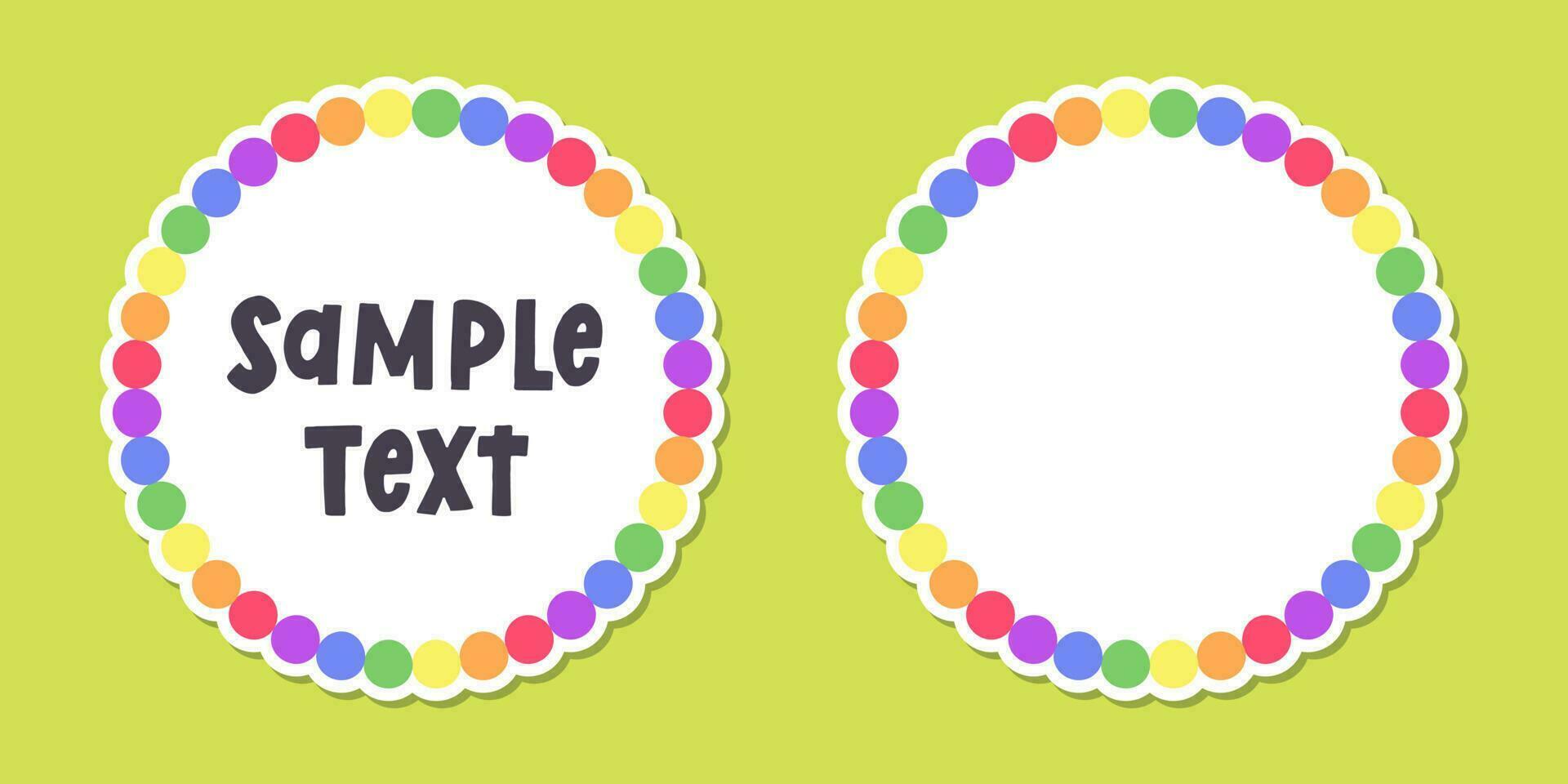 Round rainbow frame border. Pride month flag concept. Vector flat illustration.