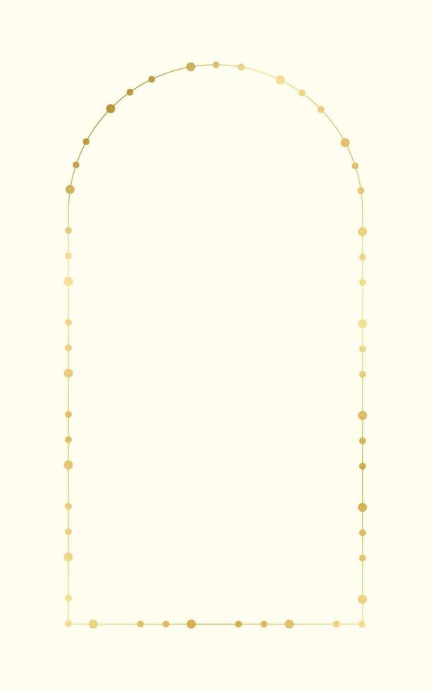 Abstract vertical frame with golden dots pattern. Gold Christmas Fairy Lights Frame Border. vector
