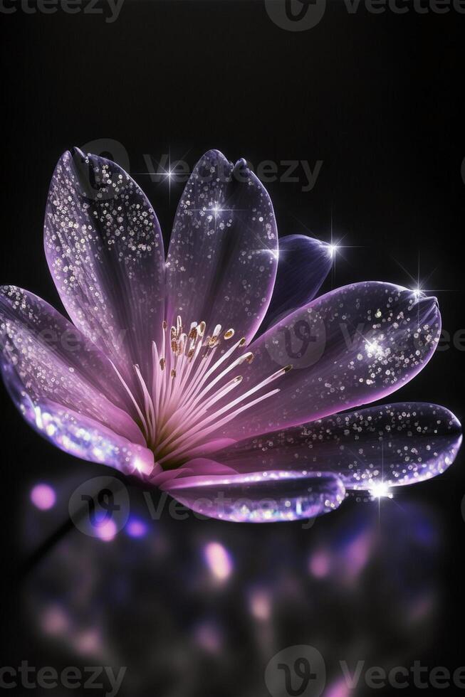 purple flower sitting on top of a table. . photo