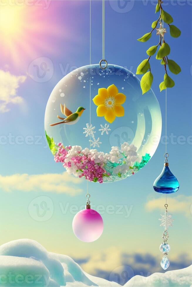 snow globe filled with lots of different planets. . photo