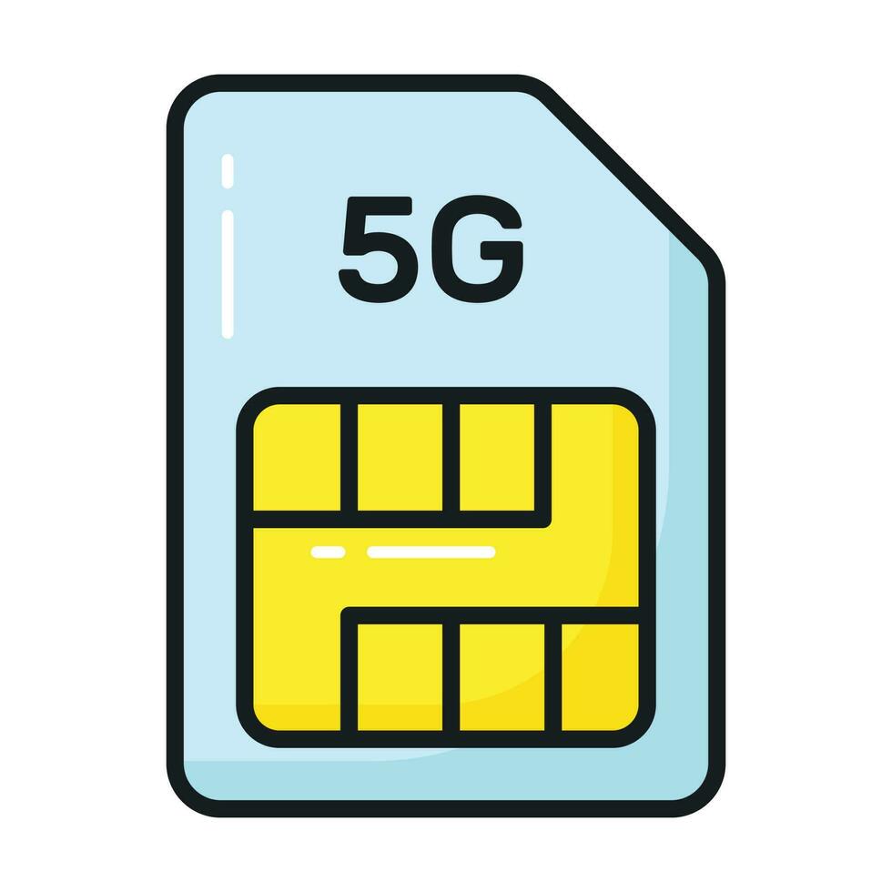 5G technology sim card vector design in modern style, easy to use icon