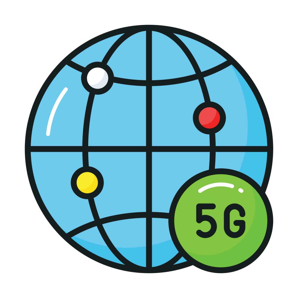 Grab this creatively designed 5G network connection icon in trendy style, 5G technology vector