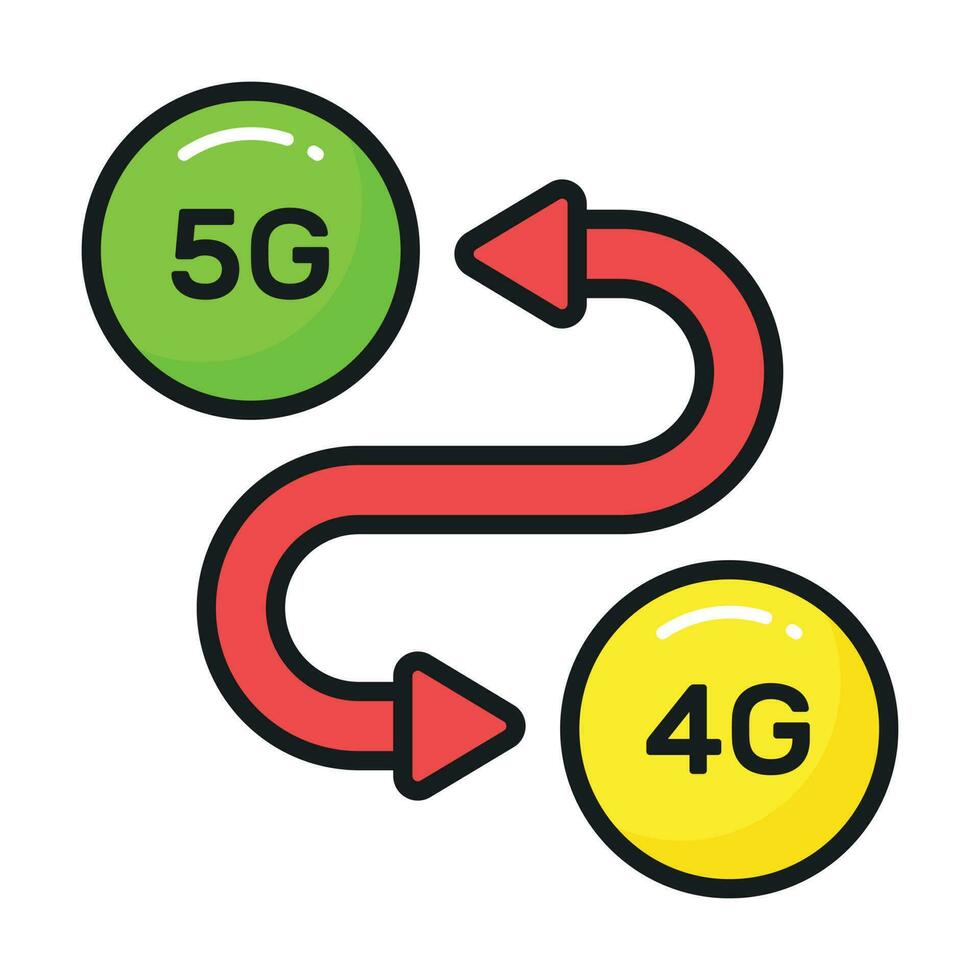 5g tecnología actualizar vector diseño en moderno estilo, fácil a utilizar icono