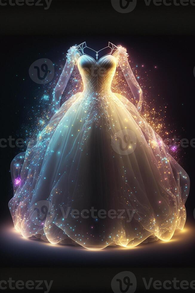 glowing dress on a mannequin. . photo