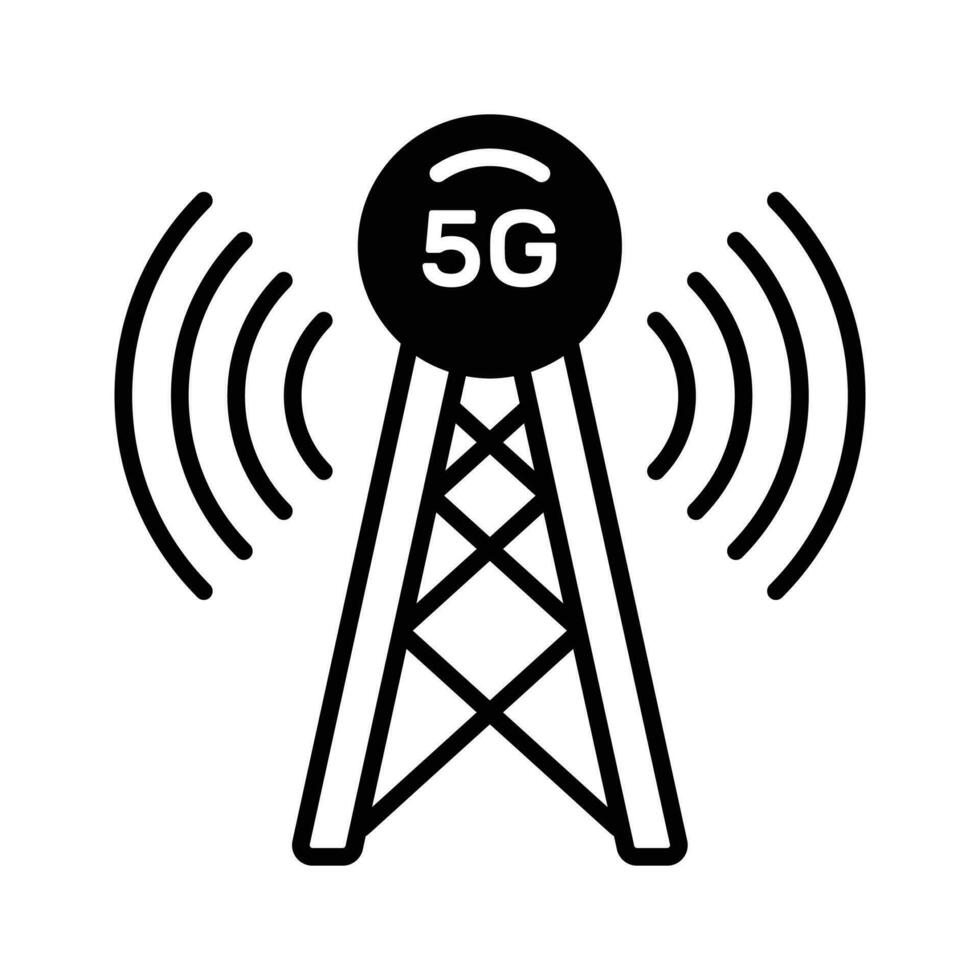 5G signal tower vector design in modern style, easy to use icon