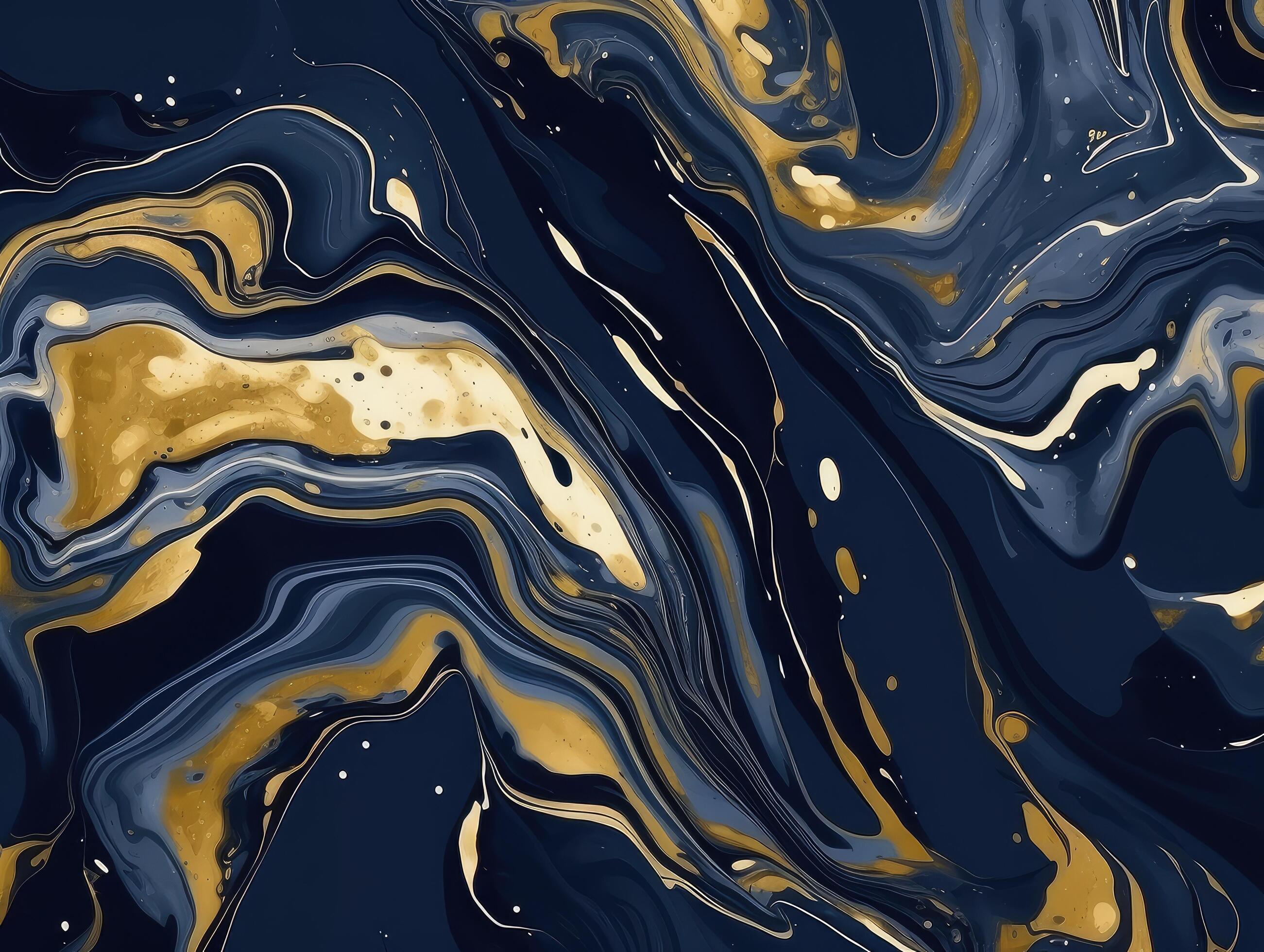 Blue and gold marble textured Marble Effect Wallpaper  TenStickers