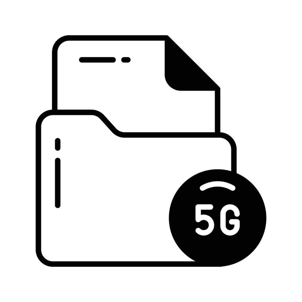 Carefully crafted vector of 5G technology folder, icon of 5G network