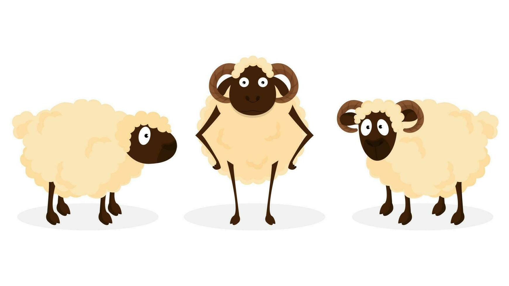 Illustration of Sheep animal on white background for Muslim Festival concept. vector