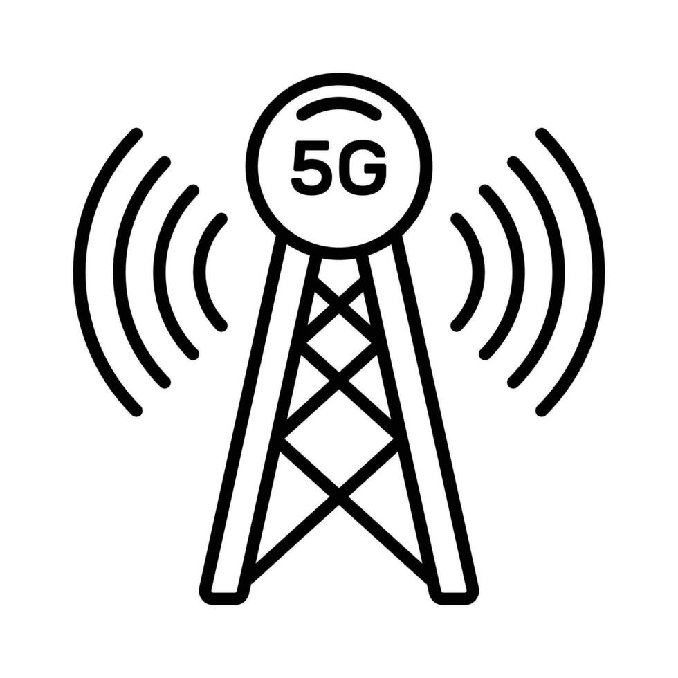 5G signal tower vector design in modern style, easy to use icon
